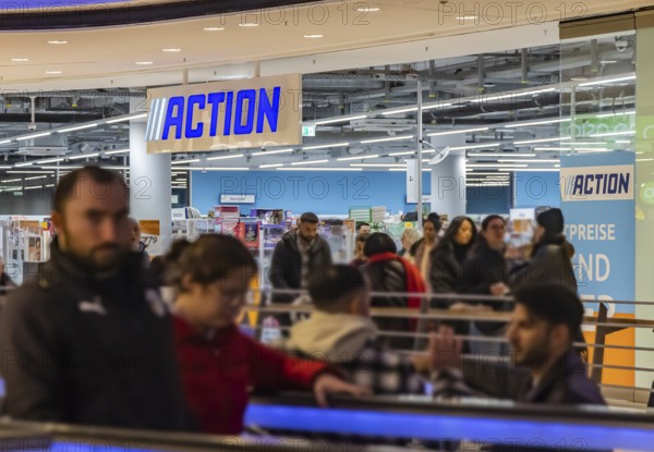Action, Dutch non-food discounter with more than 3000 branches in 13 European countries. Bargain market at Königsbau Passagen shopping center in Stuttgart, Baden-Württemberg, Germany