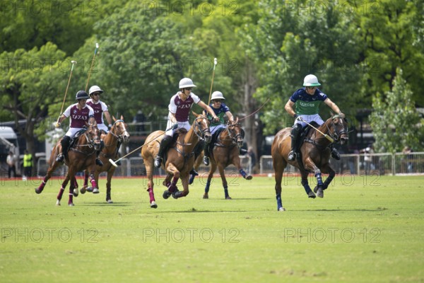 Scene at the 132nd Argentinean Open Polo Championship (Spanish Campeonato Argentino Abierto de Polo), match between Zeta Kazak and Natividad Dolfina, Buenos Aires, Argentina