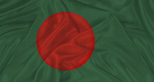 Flag of Bangladesh with cloth texture Close up of Bangladesh flag waving