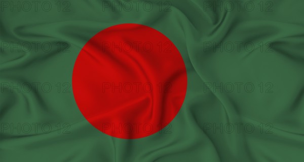 Realistic Bangladesh flag waving Close up of flag of Bangladesh with cloth texture