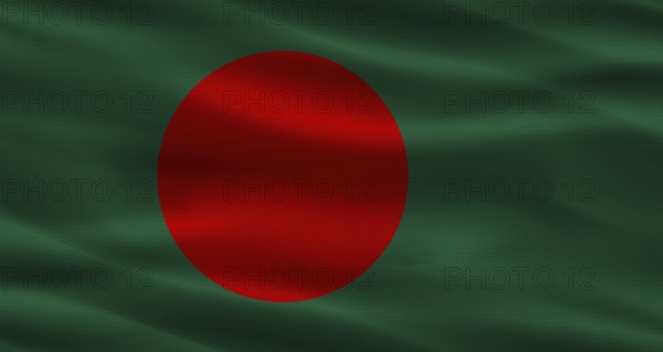 Bangladesh flag with fabric texture Realistic flag of Bangladesh waving