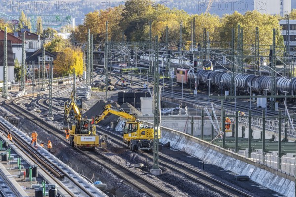 New Untertürkheim parking station. As part of Stuttgart 21, train traffic is being reorganized. Among other things, 33 sidings are being built. Stuttgart, Baden-Württemberg, Germany
