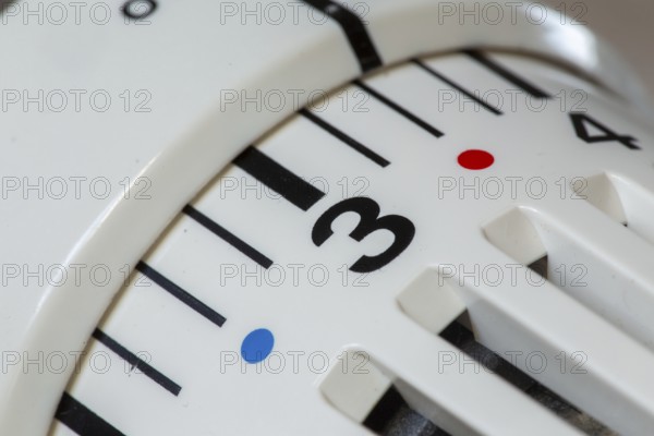 Close-up of a radiator thermostat