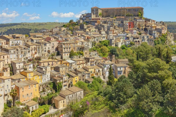 Elevated view of Ragusa Ibla, Ragusa Ibla, Ragusa province, Sicily, Italy