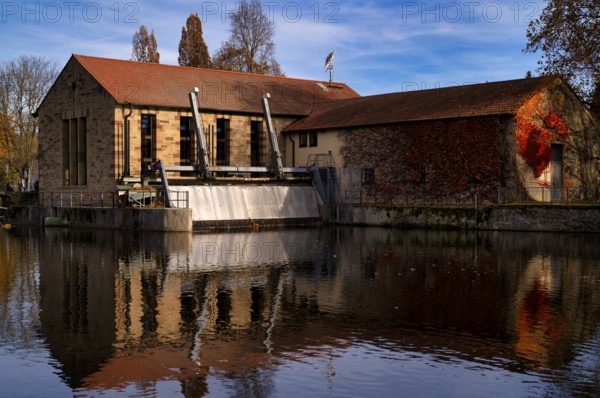 Energy generation in the Enz power plant, Stadtwerke hydroelectric power plant, Bietigheim-Bissingen, Baden-Württemberg, Germany