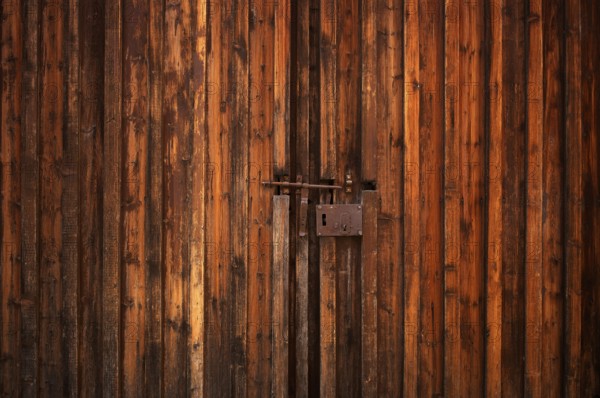Wooden gate, wooden gate, locked, castle, Bietigheim-Bissingen, Baden-Württemberg, Germany