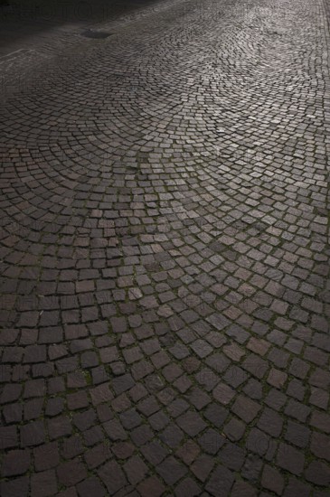 Cobblestones, street pavement, pedestrian zone, old town, Bietigheim-Bissingen, Baden-Württemberg, Germany
