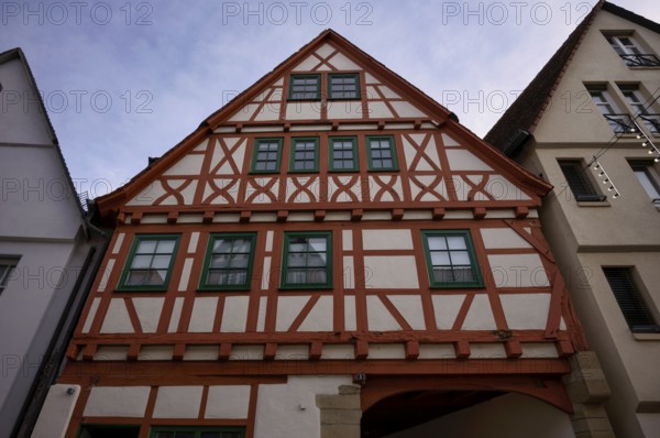 Friedrich Schofer's birthplace, half-timbered house, Altstsdt, Bietigheim-Bissingen, Baden-Württemberg, Germany