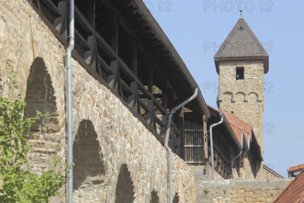 Historic City Fortification and Grey Tower, City Wall, Kirchheimbolanden, Rhineland-Palatinate, Germany
