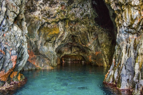 Rock formations and deep blue water in Scandola Nature Reserve, Corsica