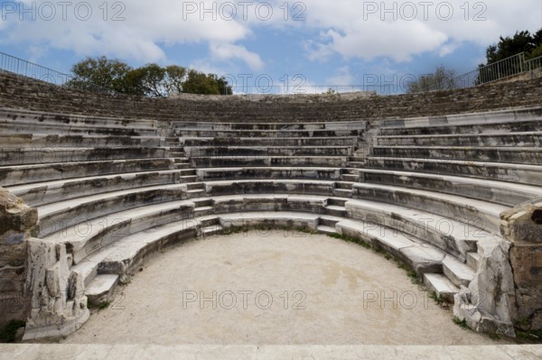Odeon of Kos, small theatre, reconstruction, originally built probably in the 2nd century AD, designed for 750 visitors, city of Kos, island of Kos, Dodecanese islands, Greece