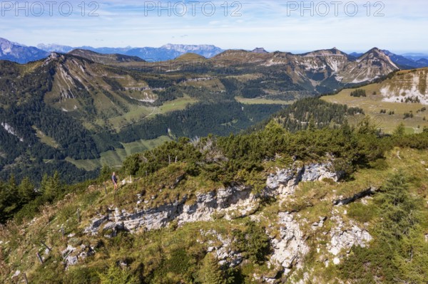 Drone shot, Egelseehörndl, Postalm, Osterhorn Group, Salzkammergut, Province of Salzburg, Austria