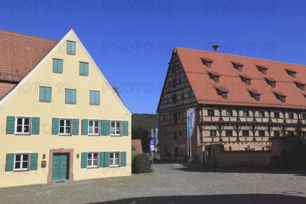 Houses in the Old Town, Kornhaus Museum, Hopfen Bier Gut, City of Spalt, Roth District, Middle Franconia, Germany