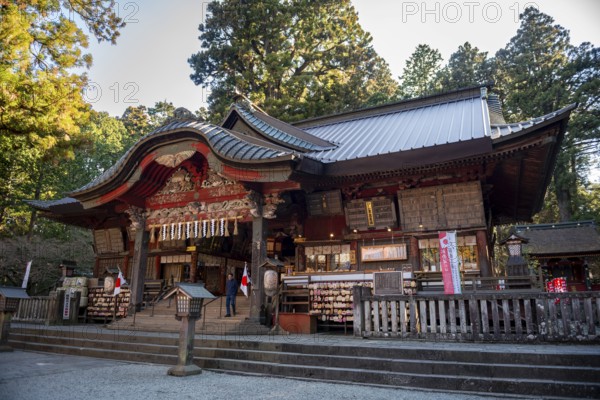 Shinto Shrine Buildings, Kitaguchi-hongu Fuji Sengen Shrine, Shinto Shrine in the Forest, Fujiyoshida, Yamanashi Prefecture, Japan