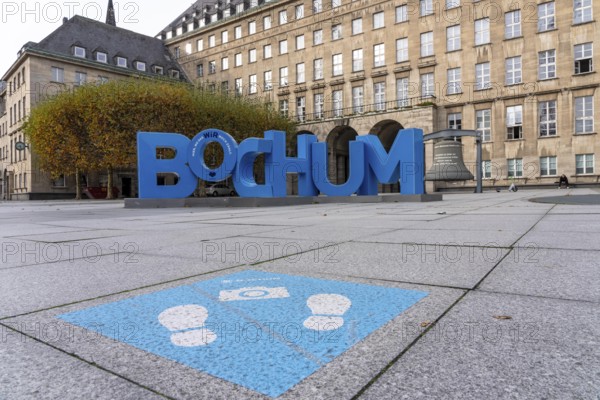 Photo spot with Bochum lettering in front of Bochum City Hall, North Rhine-Westphalia, Germany