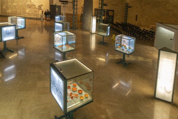 Tunnel inside Museo del Foro de Caesaraugusta, Roman forum museum, Zaragoza, Aragon, Spain