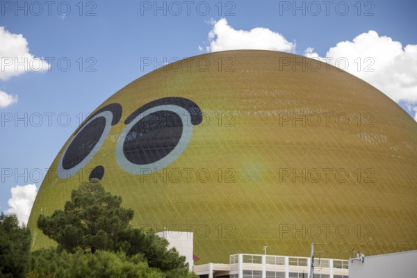 Las Vegas, Nevada - The Las Vegas Sphere, a music and entertainment venue. The exterior has elaborate LED displays