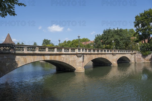 Maxbrücke over the Pegnitz River, Nuremberg, Middle Franconia, Franconia, Bavaria, Germany
