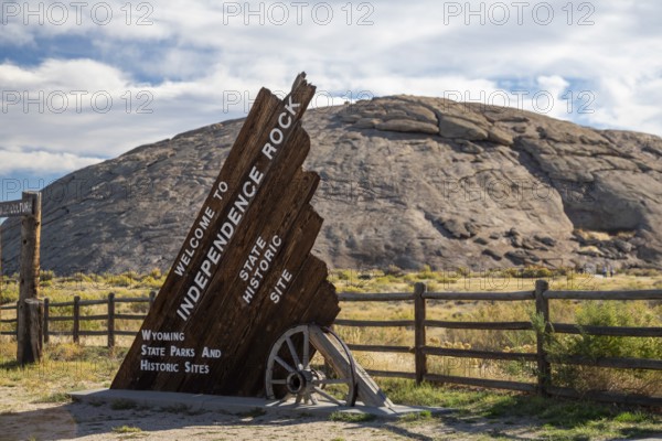 Alcova, Wyoming - Independence Rock, where more than 5, 000 emigrants carved their names while heading west on wagon trails to California, Oregon, or Utah