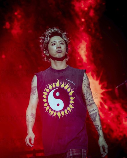 Singer Takahiro Moriuchi from One Ok Rock live on Detox European Tour 2025 in Berlin's Max-Schmeling-Halle on 24.10.2025