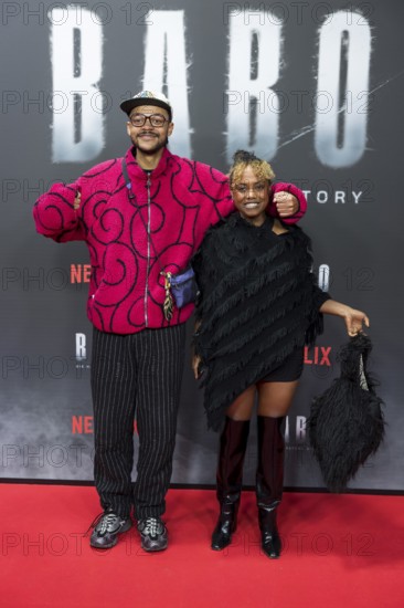 Yannick Niang and Tsellot Melesse at the premiere of the Netflix film Babo at the Astor Film Lounge Berlin on 24.10.2025