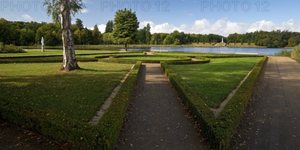 Rheinsberg Castle Park with View of Lake Grienerick, Ruppiner Land, Brandenburg, Germany