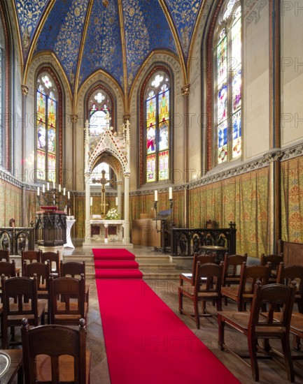 Christ Chapel, Hohenzollern Castle, ancestral home of the House of Hohenzollern, interior, noble family, German emperors, Bisingen, Baden-Württemberg, Germany