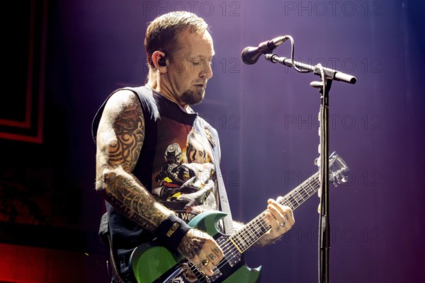 Michael Poulsen, singer and guitarist from Volbeat as part of the Greatest Of All Tours Worldwide 2025 at the ZAG Arena in Hanover on 21.10.2025