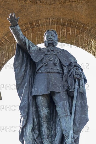 Statue, Kaiser Wilhelm Memorial, Porta Westfalica, North Rhine-Westphalia, Germany
