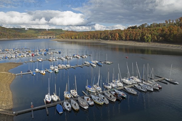 Yachthafen, Sondern, Olpe, Biggesee, Sauerland, North Rhine-Westphalia, Germany
