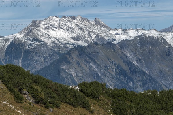 View of Nebelhorn, Oberstdorf, Oberallgäu, Allgäu, Bavaria, Germany