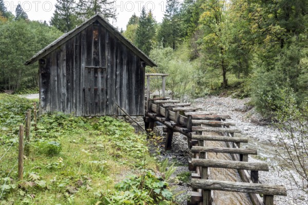 Historische Säge, Gerstruben, Oberstdorf, Allgäu Alps, Oberallgäu, Allgäu, Bavaria, Germany