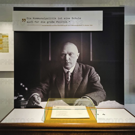 Exhibition on the life of Konrad Adenauer at the Federal Chancellor Adenauer House Foundation, Rhöndorf, Bad Honnef, North Rhine-Westphalia, Germany