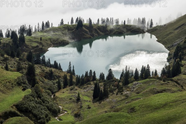 Seealpsee, Allgäu Alps, Nebelhorn, Oberstdorf, Oberallgäu, Allgäu, Bavaria, Germany