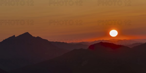 Sunset from Zeigersattel am Nebelhorn, 2224m, Allgäu Alps, Allgäu, Bavaria, Germany