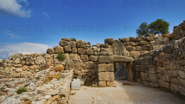 Steintor, archaeological site, UNESCO World Heritage Site, Mycenae, Mycenai, Mycenae, important city in the pre-classical period, Peloponnese, peninsula, Greece