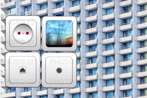 Symbolic image, power supply, lack of power lines, network security, energy transition, nuclear energy phase-out, Russia-Ukraine war, scarcity of fossil fuels, scarcity of raw materials, cold winter, frost, heating system, energy supply, scarcity of fossil fuels, gas power plants, alternative energy sources, solar energy, wind power, few raw materials, Germany