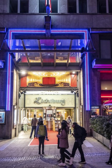 The Lichtburg, cinema, with 1250 seats, has the largest cinema hall in Germany, is a listed building, on Kettwiger Straße, Essen, North Rhine-Westphalia