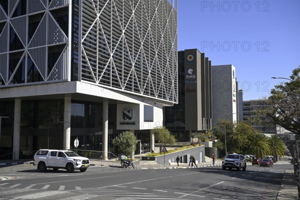 Modern Nedbank building on Fidel Castro Street, Windhoek, Khomas region, Namibia
