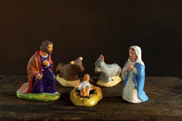 Traditional Provençal terracotta Santons figurines displayed for a crib in France showcasing local craftsmanship and heritage