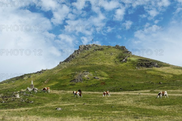 Roc de Courlande in Auvergne Volcanoes Regional Park. Puy de Dome. Auvergne Rhone Alpes. France