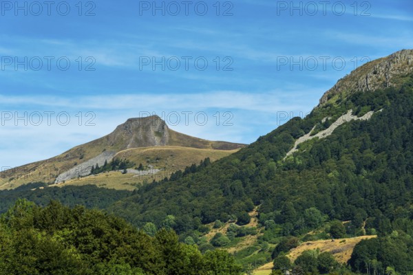 Auvergne Volcanoes Regional Park. La Banne d'Ordanche culminate at 1515m . Puy de Dome. Auvergne Rhone Alpes. France