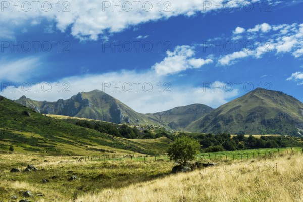 Valley of salt fountains in Puy de Dôme. Massif of Sancy, Auvergne Volcanoes Natural Regional Park. Auvergne-Rhone-Alpes. France