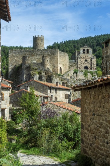 Saint Andre de Chalencon village. Street of Chalencon. Haute Loire. Auvergne Rhone Alpes. France