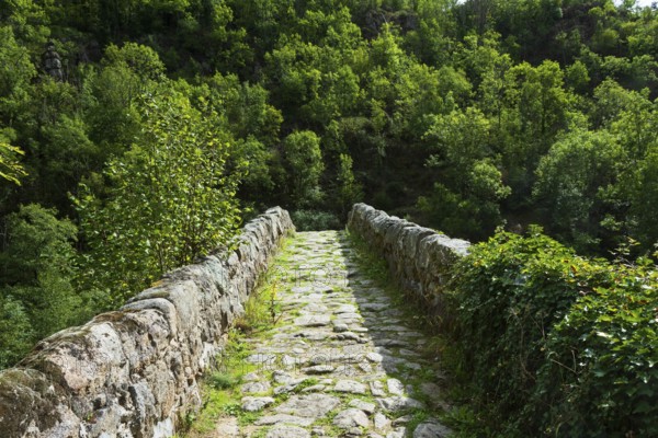 Saint Andre de Chalencon village. Devil's Bridge. Haute Loire. Auvergne Rhone Alpes. France