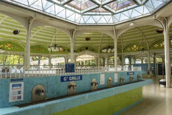 Vichy, listed as World Heritage by UNESCO. Sources hall. Allier department. Auvergne Rhone Alpes. France