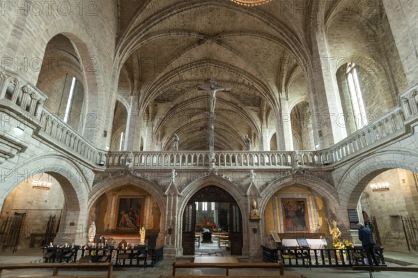 Jube of Benedicte Abbey Church of Saint Robert in La Chaise Dieu, Dept Haute Loire. Auvergne-Rhone-Alpes. France