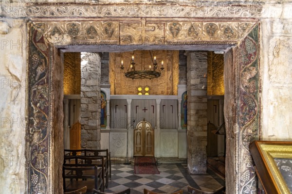 Interior of the Theotokos Gorgoepikoos church in the Greek capital Athens, Greece