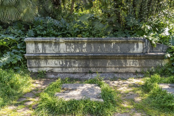 Roman ruins in the National Garden in the Greek capital Athens, Greece