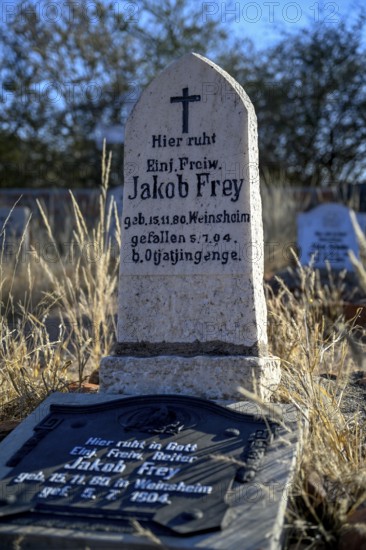 Grave at the German military cemetery at Waterberg, Otjozondjupa region, Namibia